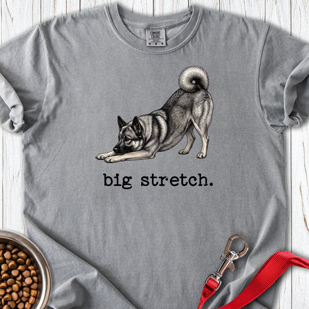 Norwegian Elkhound Big Stretch Premium Tee — Grey