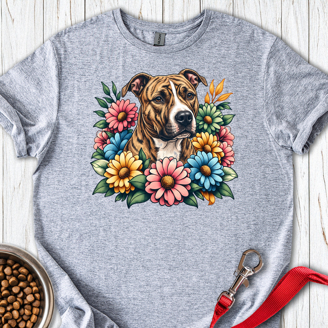 Pitbull Brindle Flower Wreath — Sport Grey