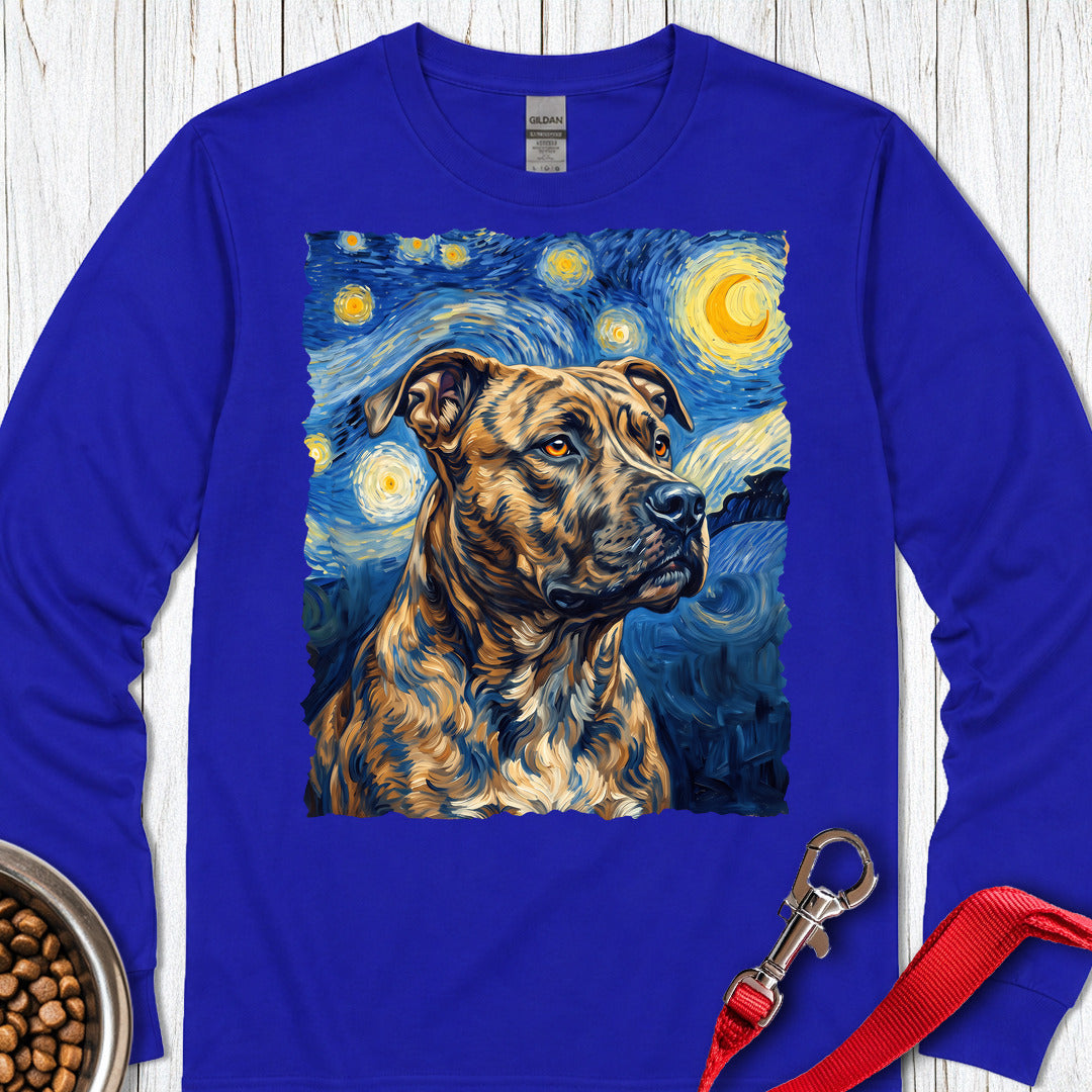 Pitbull Brindle Van Gogh Long Sleeve — Royal