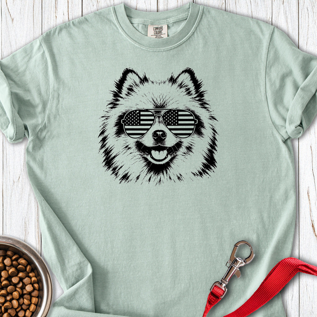 Pomeranian Flag Shades Premium Tee — Bay