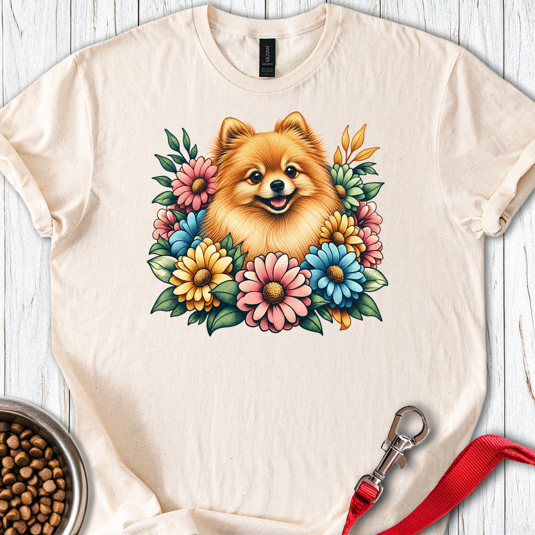 Pomeranian Flower Wreath — Natural