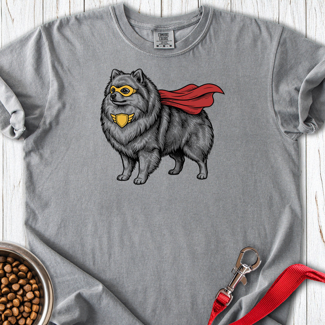 Pomeranian Superhero Premium Tee — Grey
