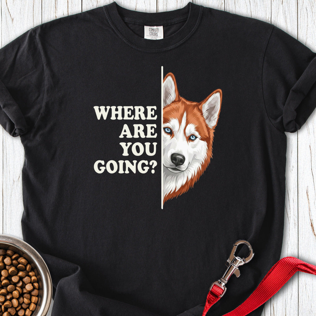 Red and White Husky Alert Premium Tee Black