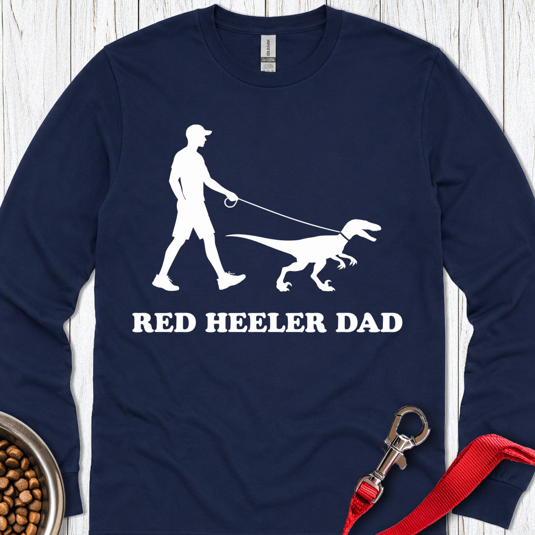 Red Heeler Dad Long Sleeve Navy