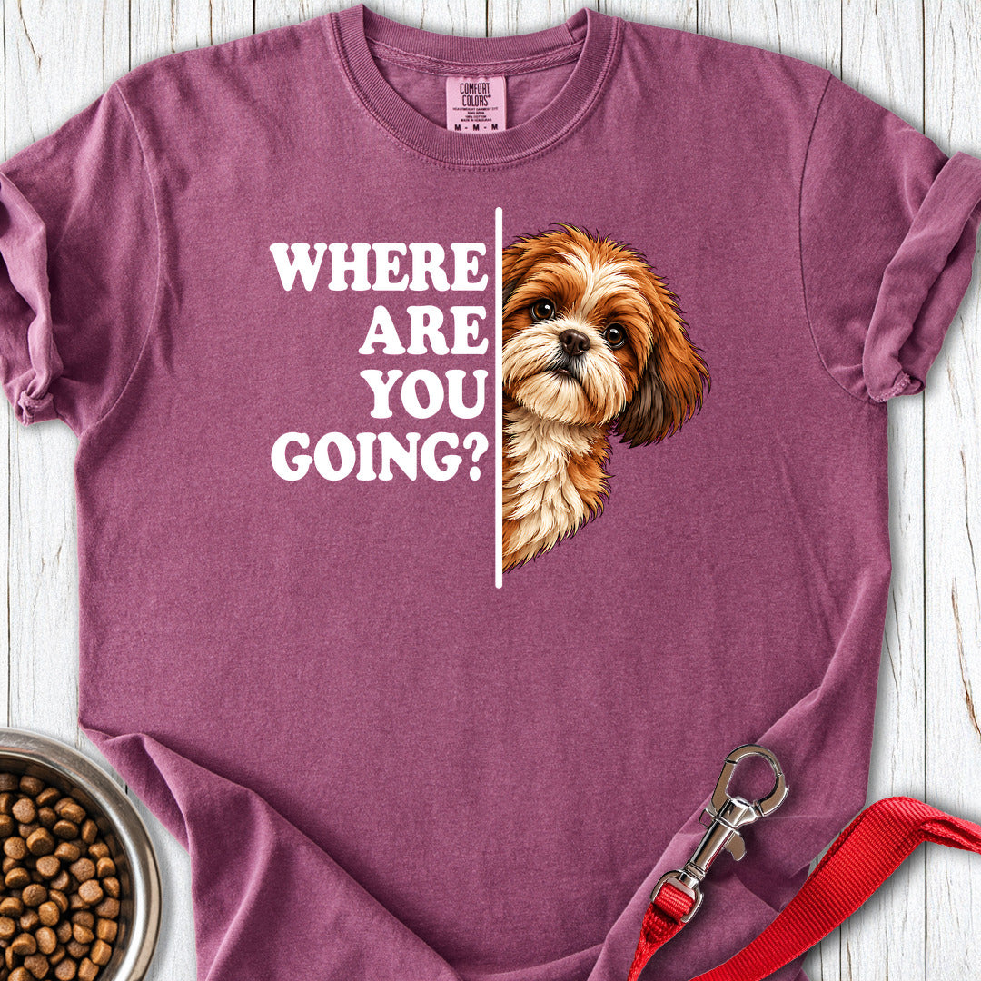 Red Shih Tzu Alert Premium Tee — Berry