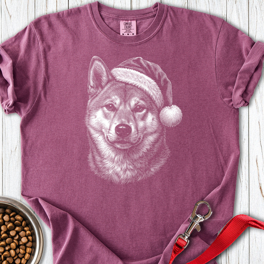 Shiba Inu Christmas Santa Hat Premium Tee Berry