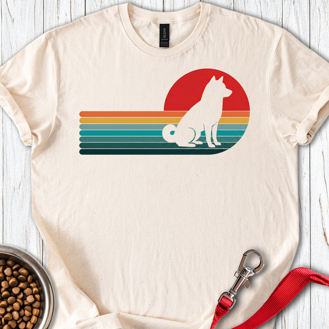 Shiba Inu Retro Sunset — Natural