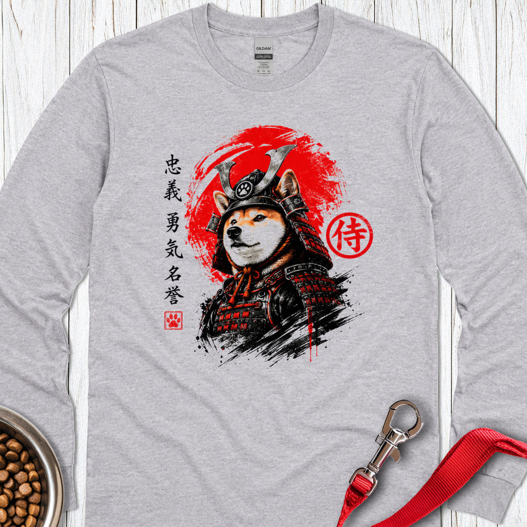 Shiba Inu Samurai Long Sleeve β Sport Grey