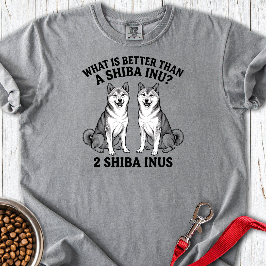 Shiba Inu What Is Better Than One Premium Tee — Grey