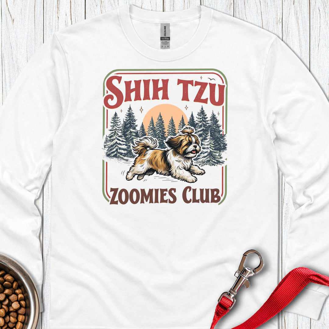 Shih Tzu Zoomies Club Long Sleeve — White