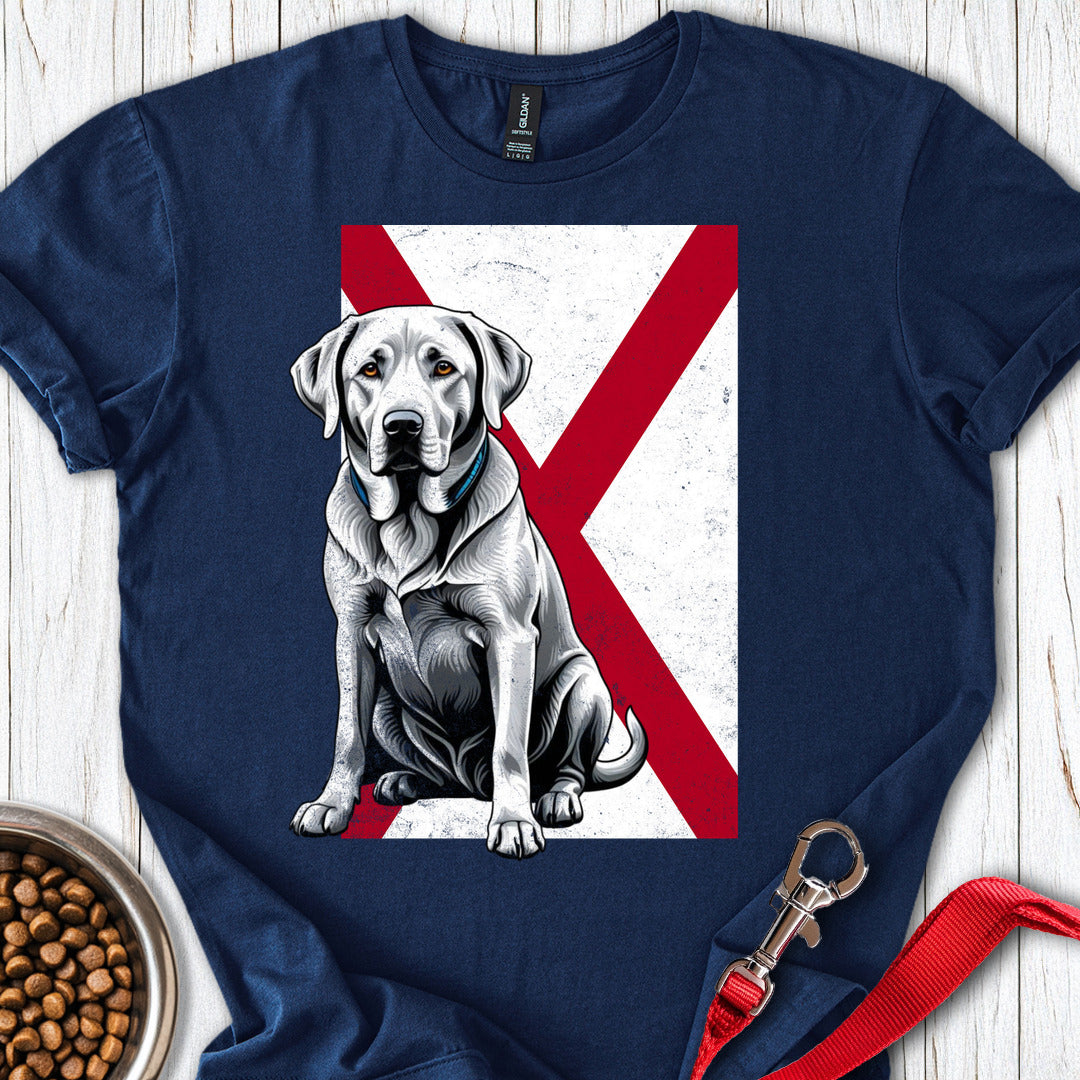 Silver Labrador Alabama Flag Navy