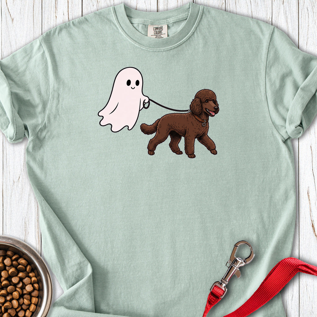 Standard Poodle Ghost Walk Chocolate Premium Tee — Bay