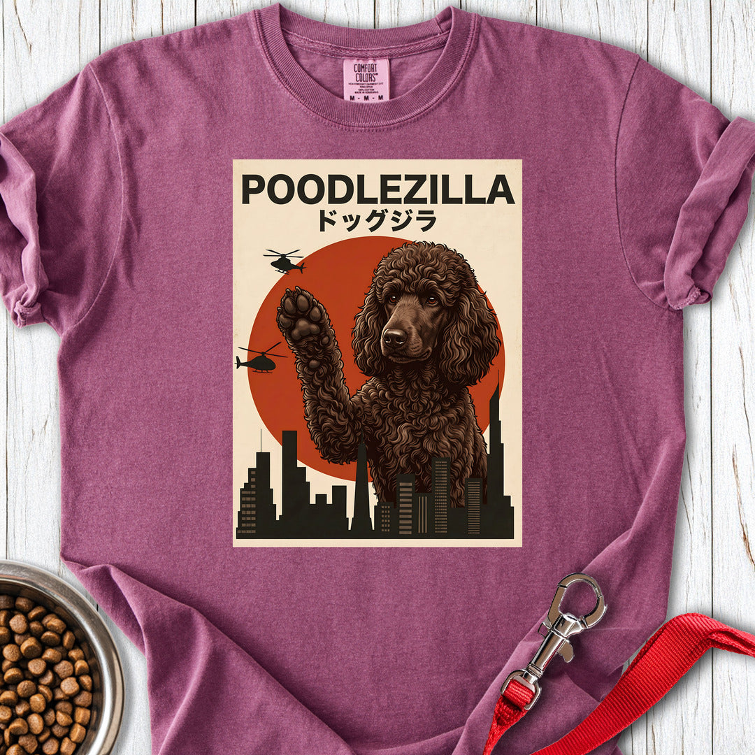 Standard Poodle Poodlezilla Chocolate Premium Tee — Berry