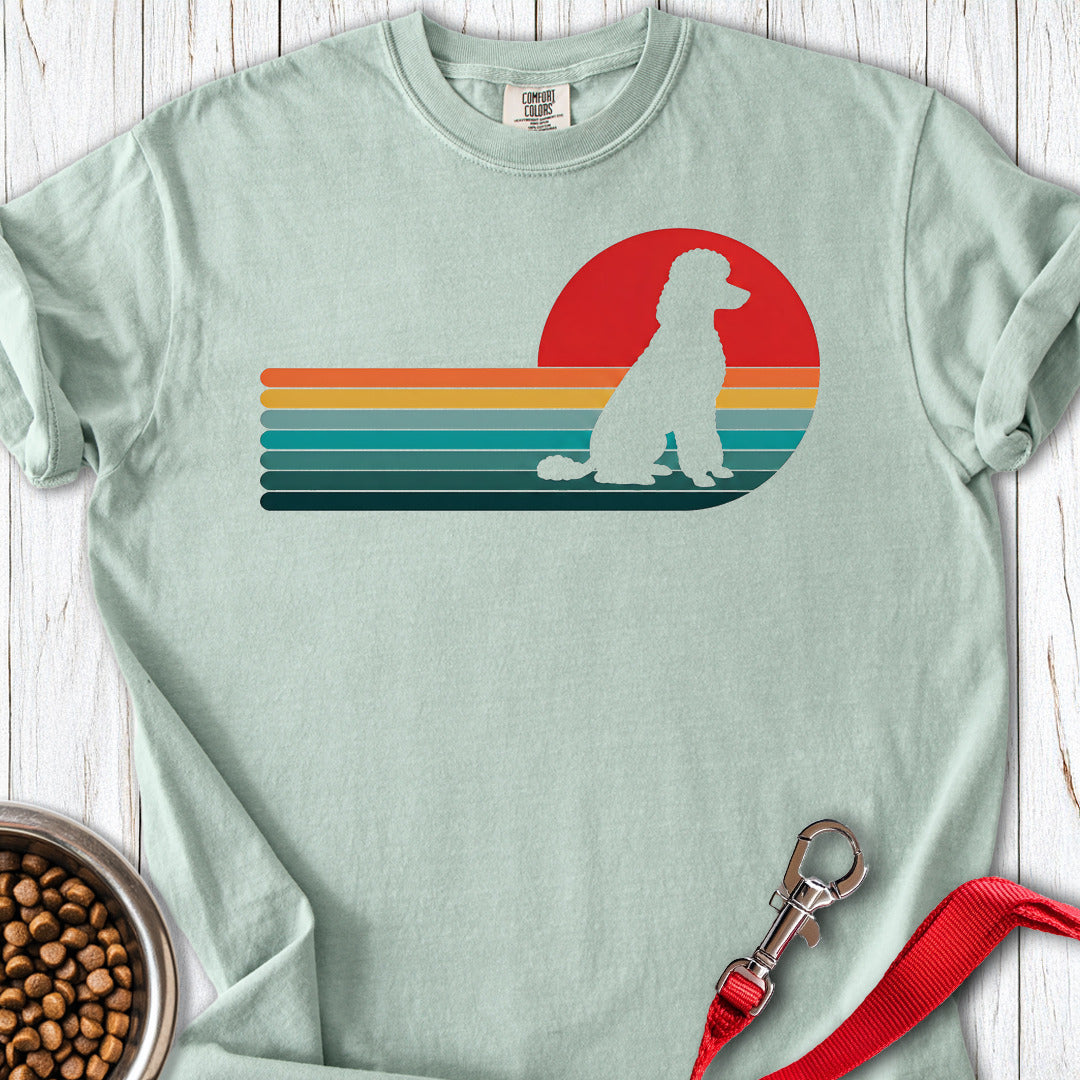 Standard Poodle Retro Sunset 2 Premium Tee — Bay