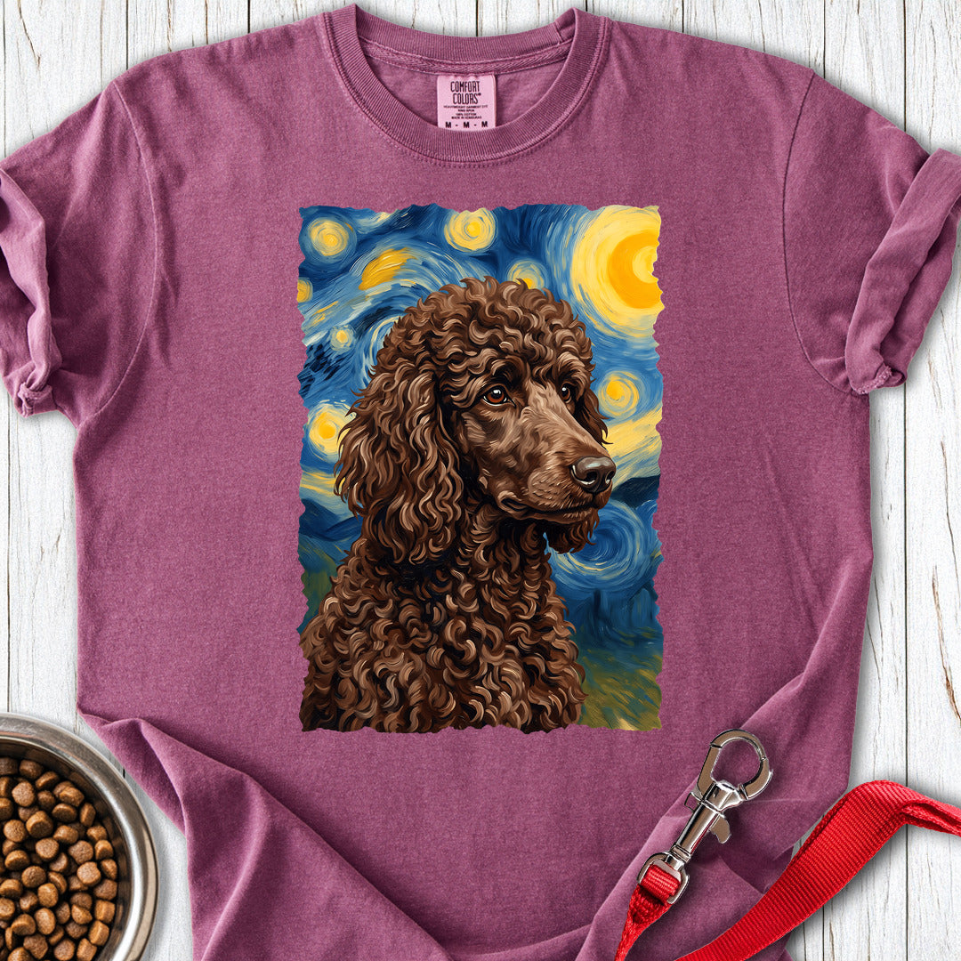 Standard Poodle Van Gogh Chocolate Premium Tee — Berry