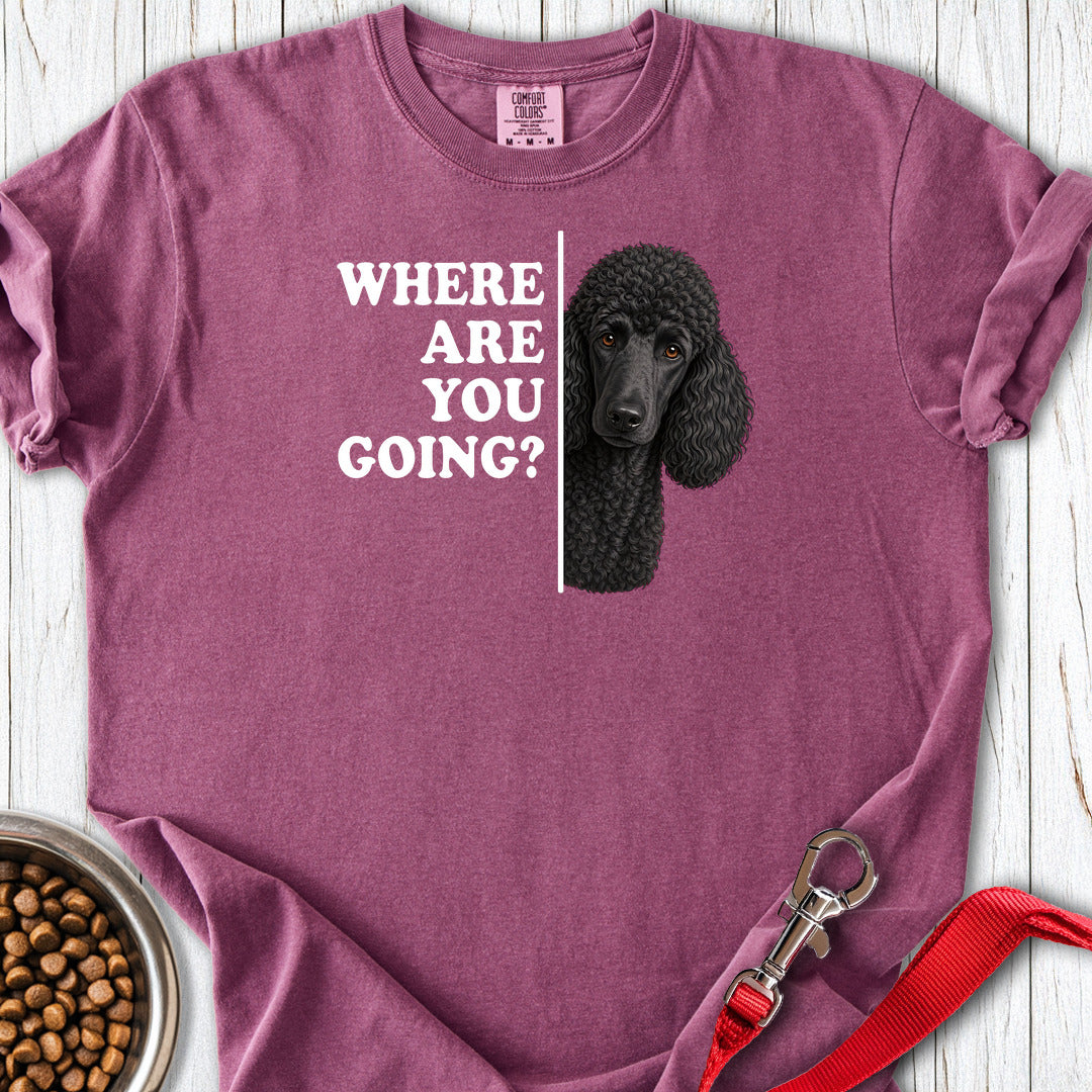 Standard Poodle Where Are You Going Black Premium Tee — Berry