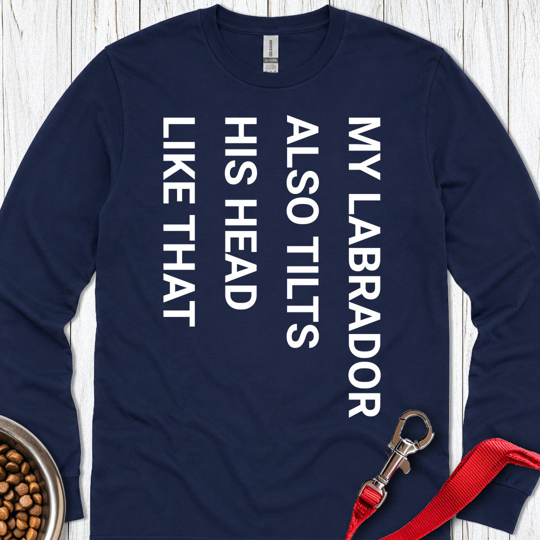 Tilt Head Labrador Long Sleeve — Navy