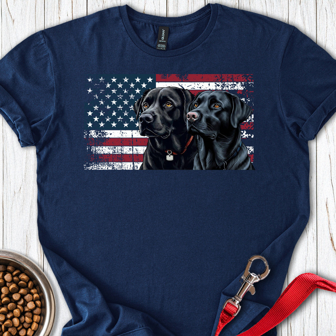 Two Black Labs USA Navy