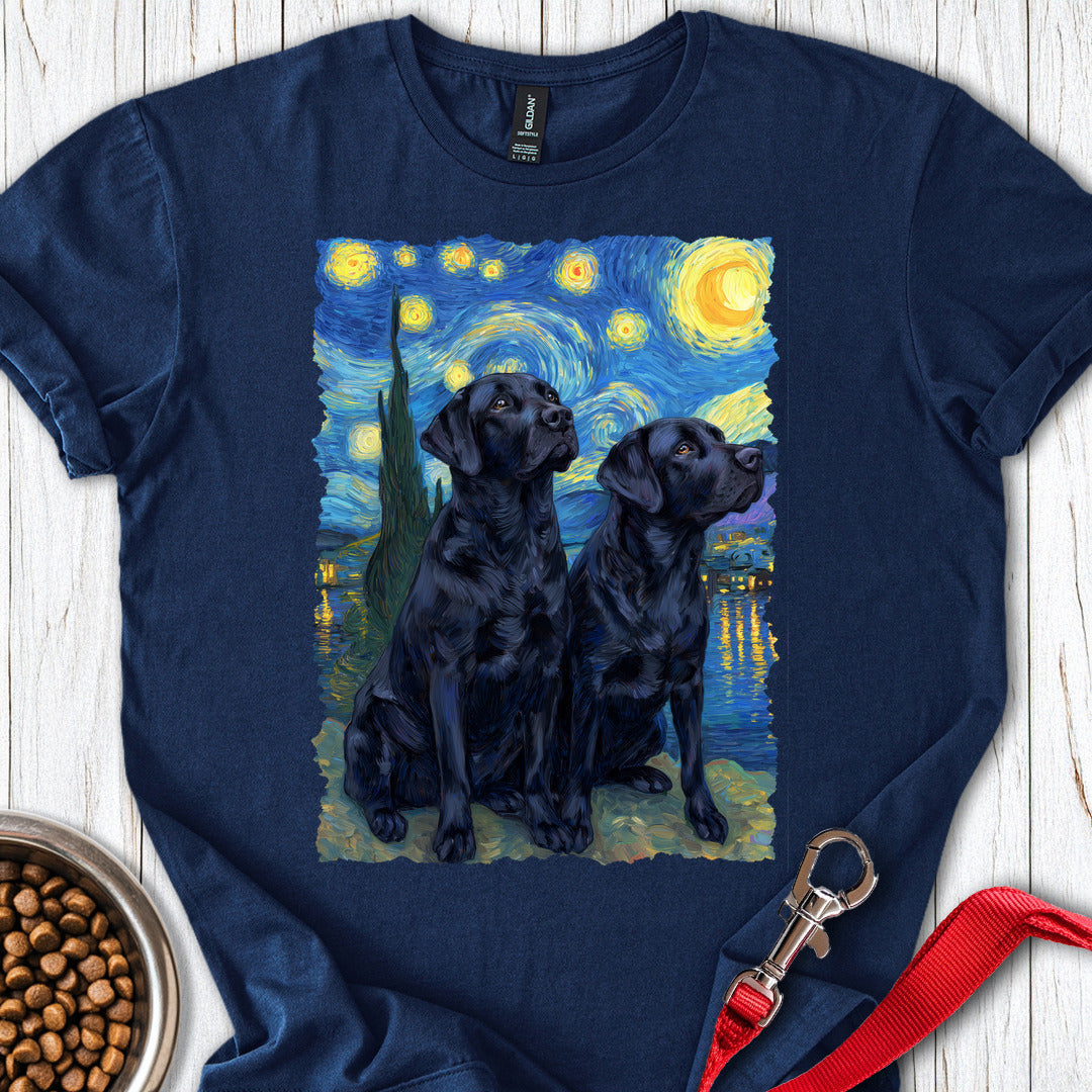 Two Black Labs Van Gogh Navy
