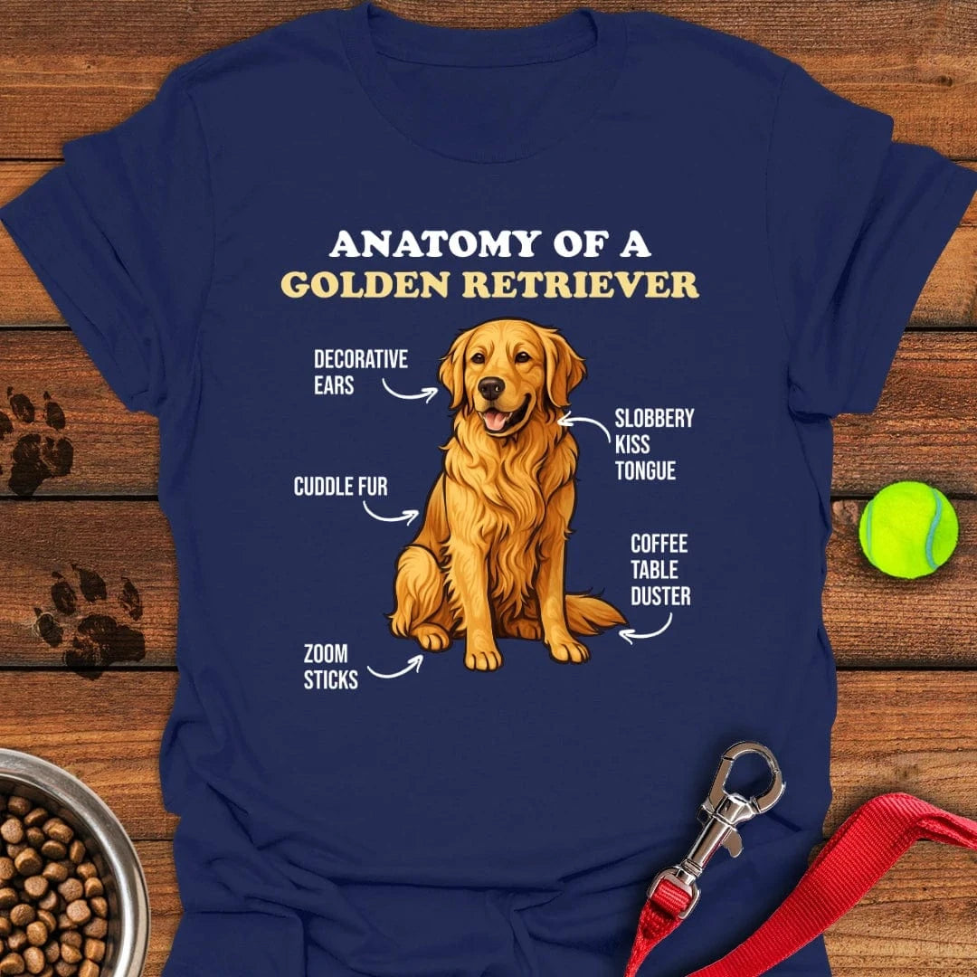 Anatomy of a Golden Retriever T-Shirt Navy