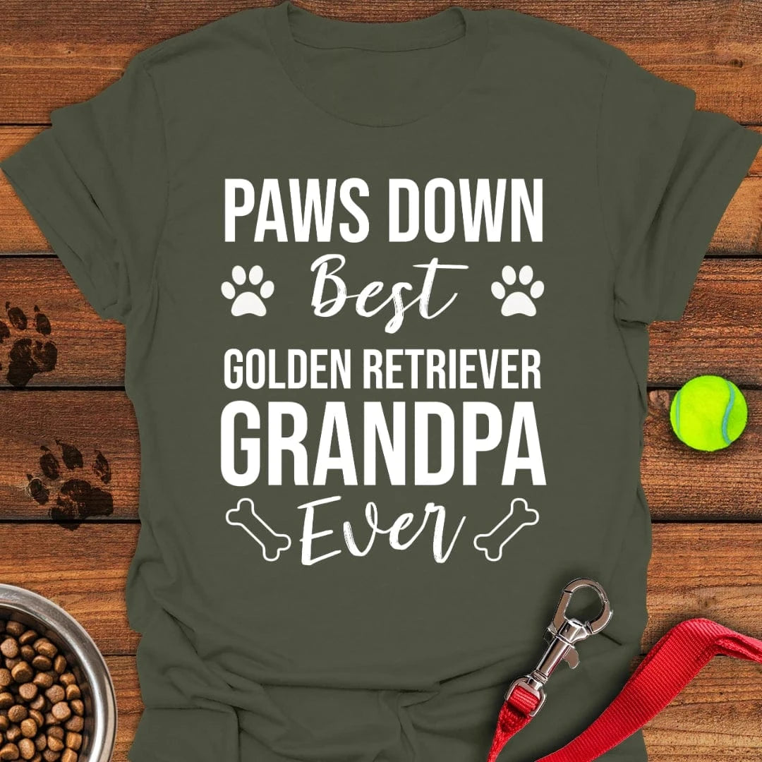 Golden Retriever Grandma T-Shirt Military Green