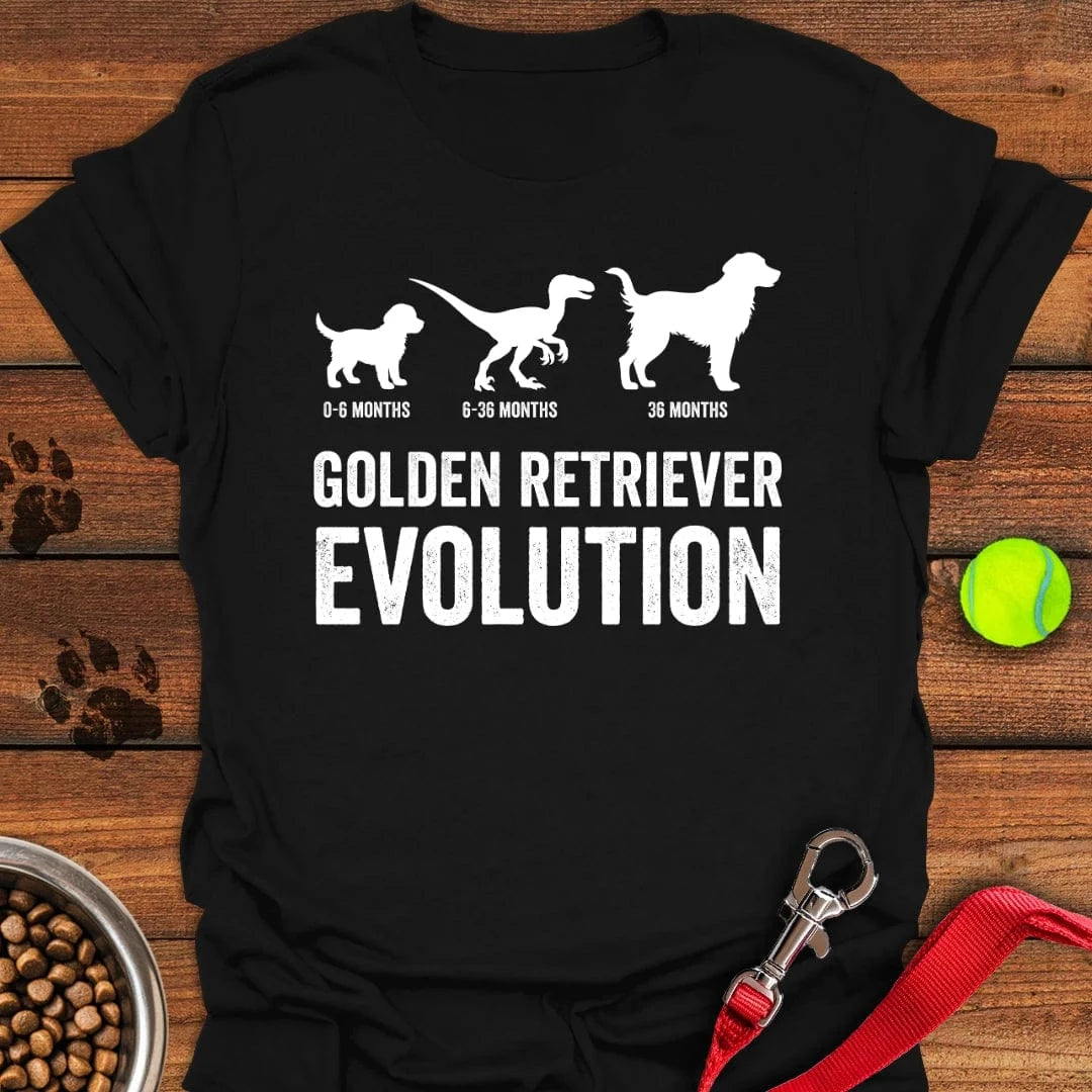 Golden Retriever Evolution T-Shirt Black