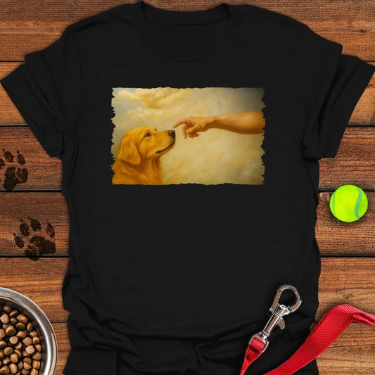 God Creates Golden Retriever T-Shirt Black