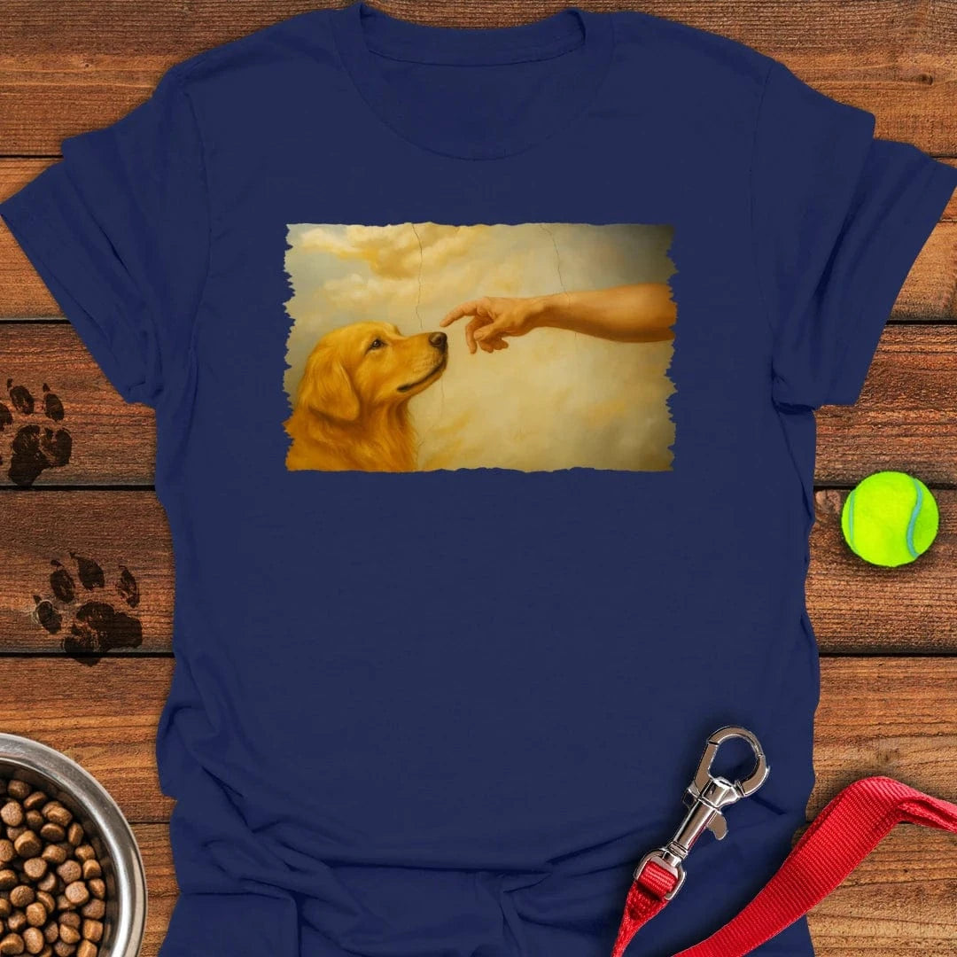 God Creates Golden Retriever T-Shirt Navy