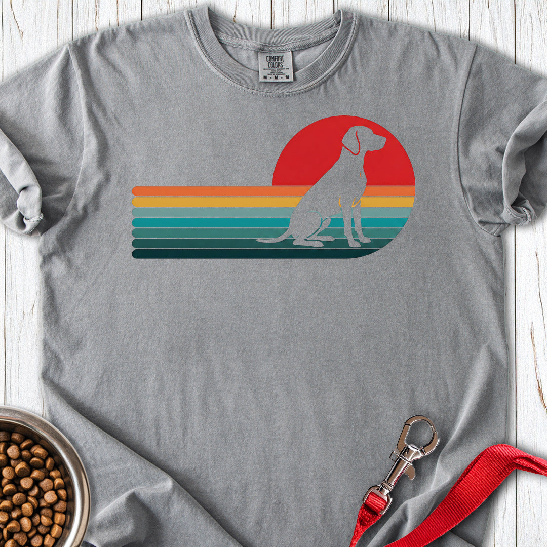 Vizsla Retro Sunset Premium Tee — Grey