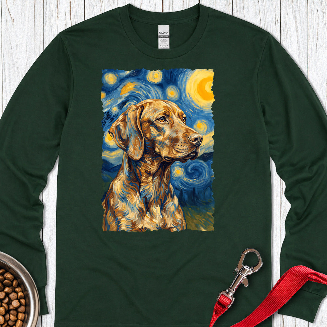 Vizsla Van Gogh Long Sleeve Forest Green