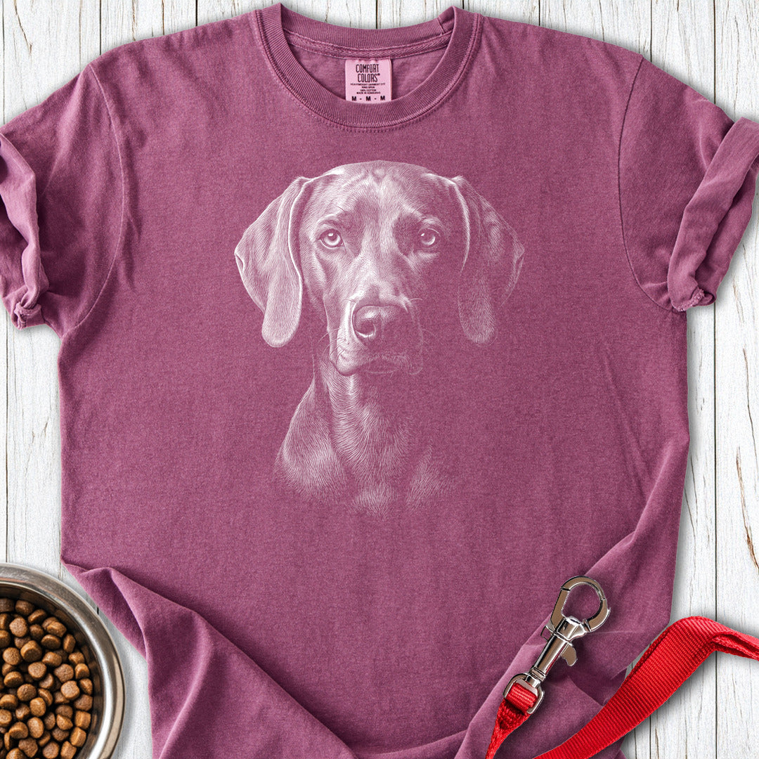 Weimaraner Engraved Premium Tee — Berry