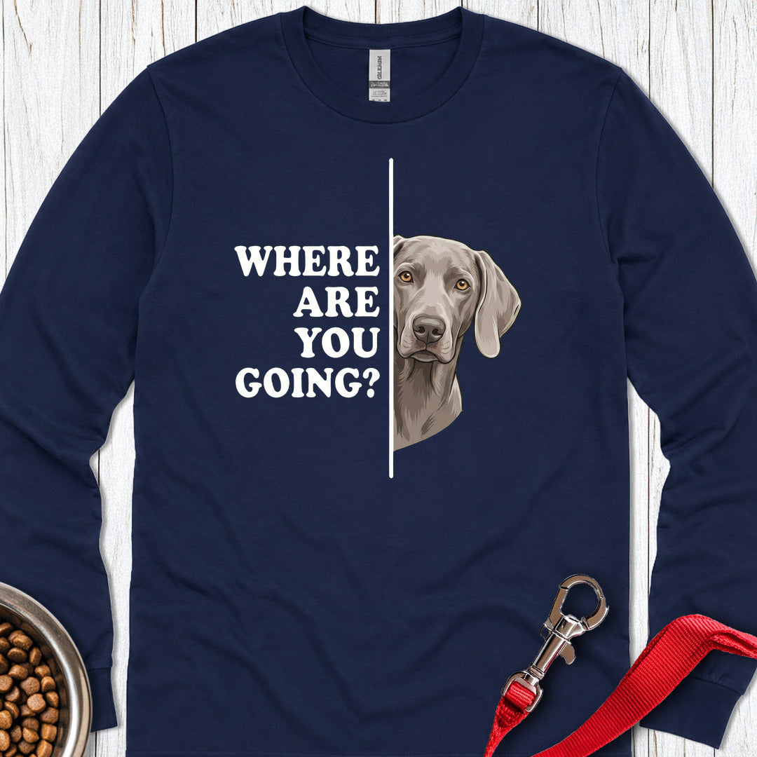 Weimaraner Following Long Sleeve β Navy
