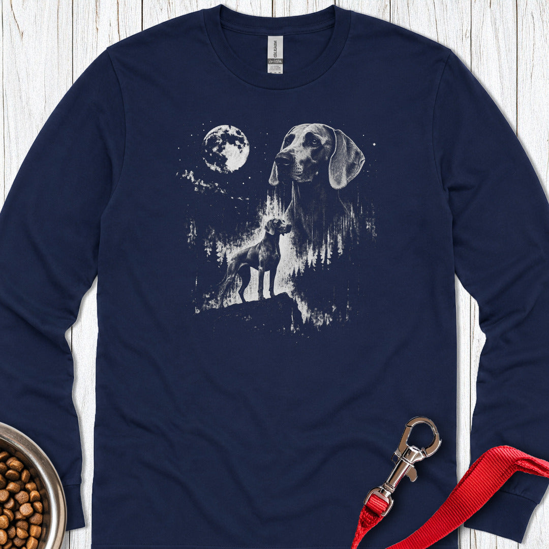 Weimaraner Moon Long Sleeve β Navy