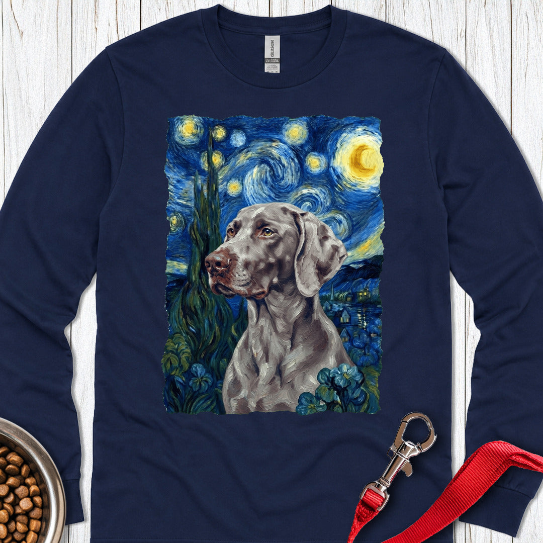 Weimaraner Van Gogh Long Sleeve β Navy
