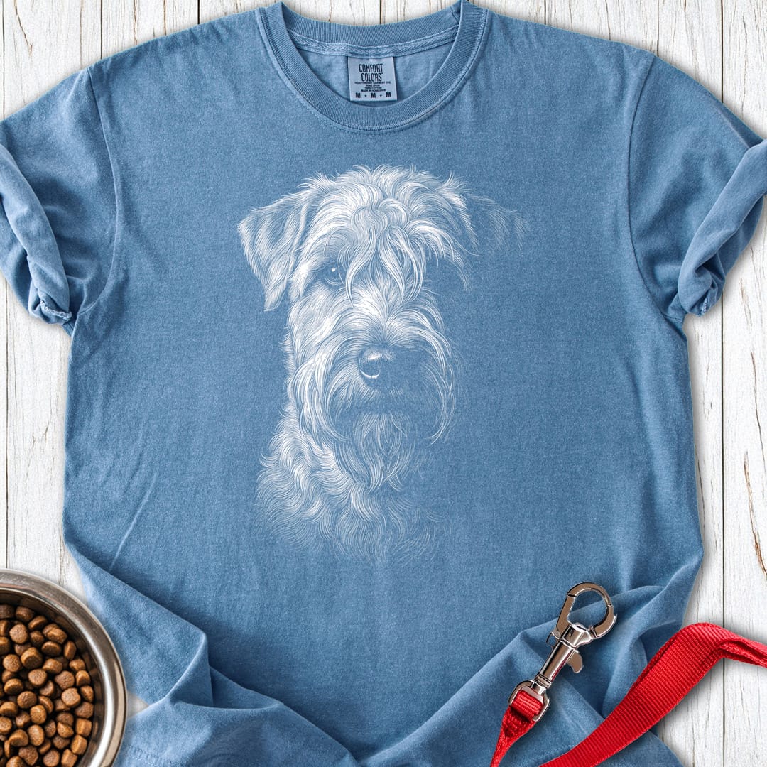 Wheaten Terrier Engraved Premium Tee Blue Jean