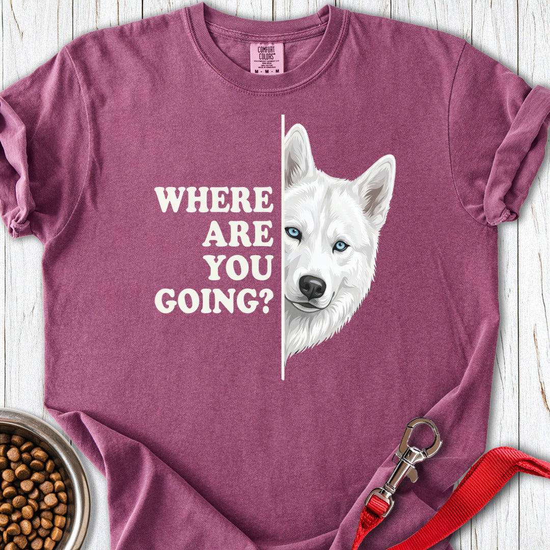White Husky Alert Premium Tee Berry