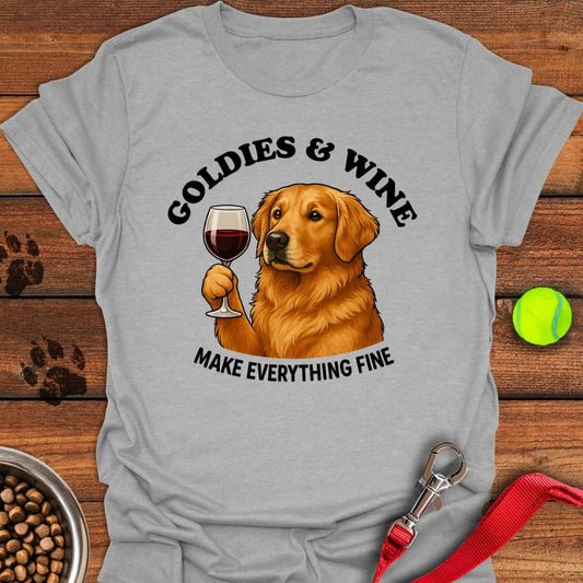 Golden Retriever & Wine T-Shirt