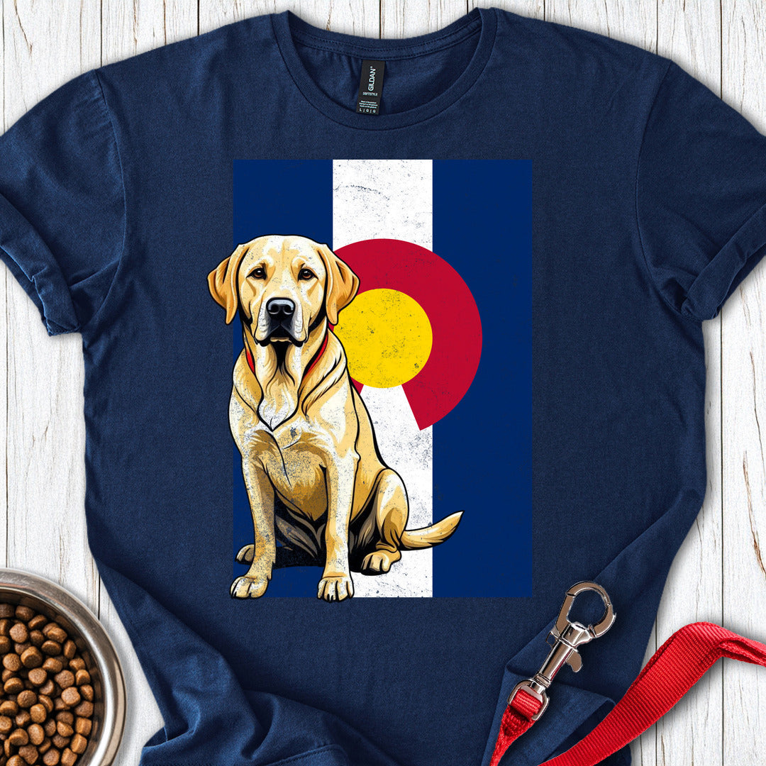 Yellow Labrador Colorado Flag Navy