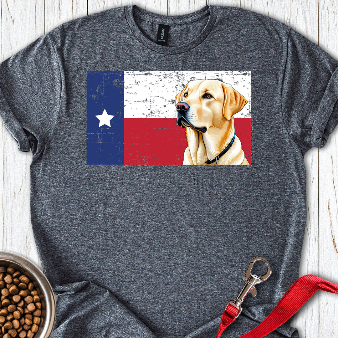 Yellow Labrador Texas Flag Dark Heather