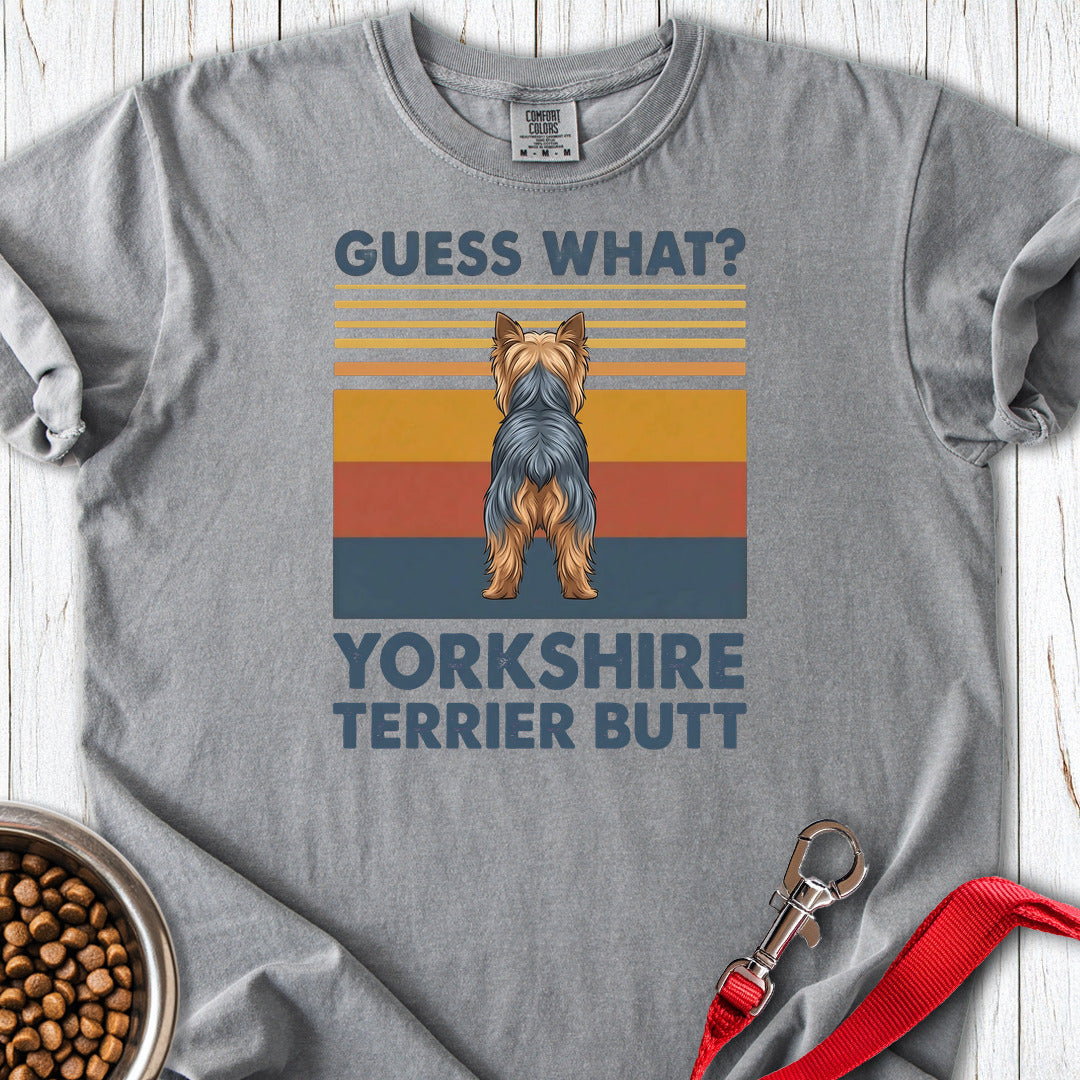 Yorkshire Terrier Butt Premium Tee Grey