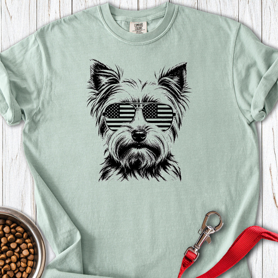 Yorkshire Terrier Flag Shades Premium Tee Bay
