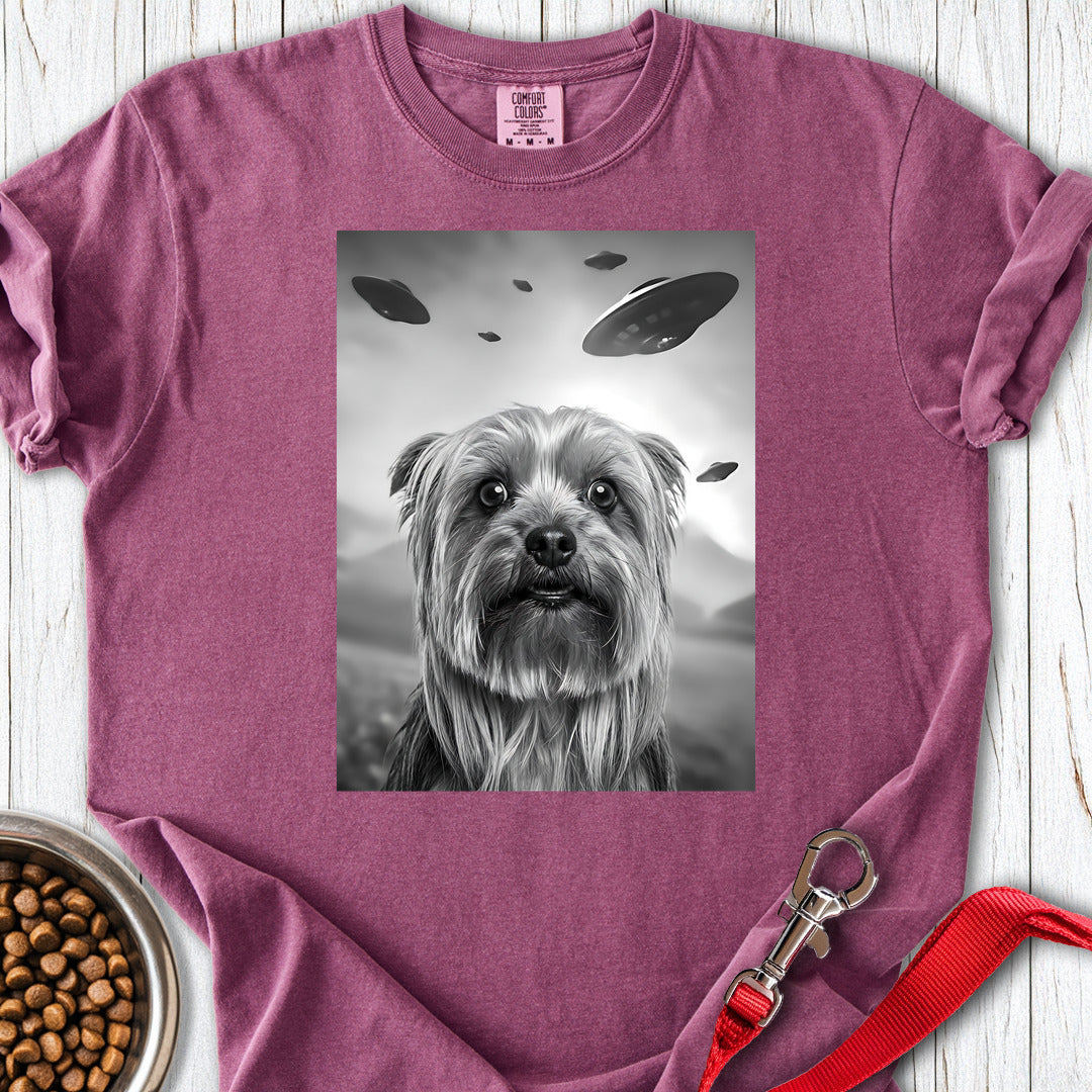Yorkshire Terrier UFO Premium Tee Berry