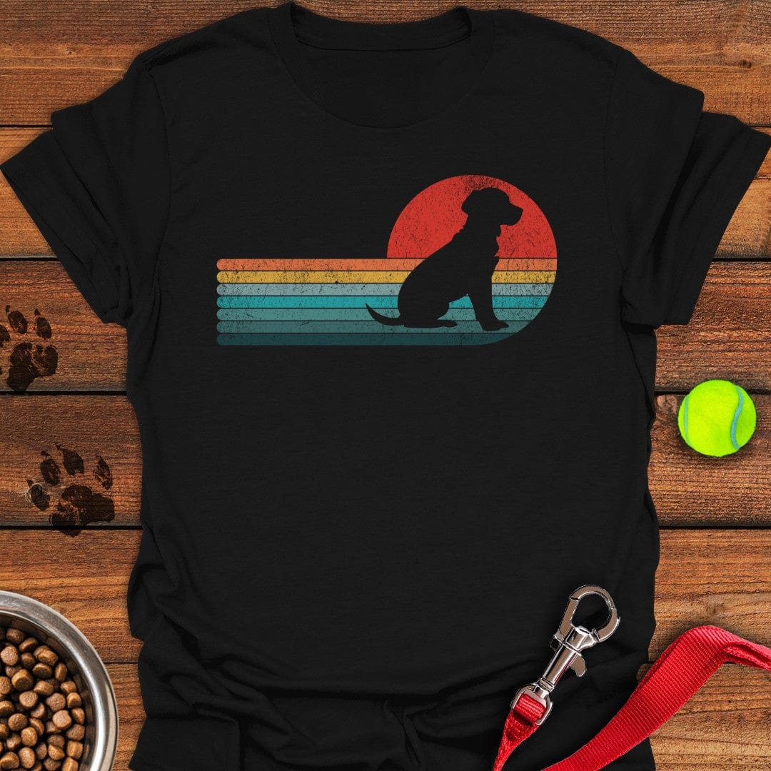 Labrador Retro Sunset T-Shirt Black