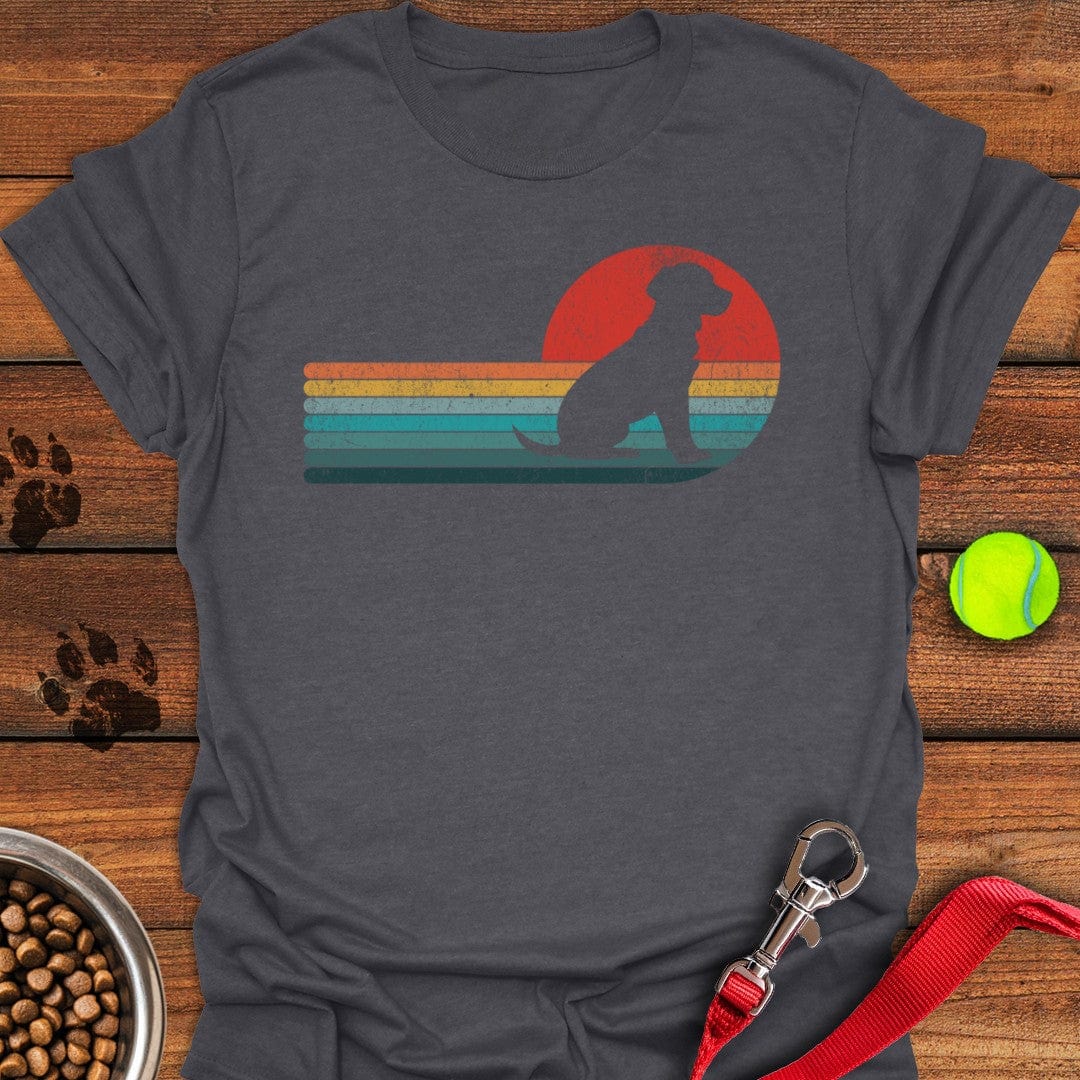 Labrador Retro Sunset T-Shirt Dark Heather