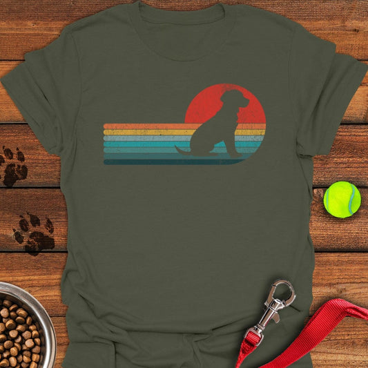 Labrador Retro Sunset T-Shirt Military Green