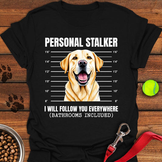 Funny Yellow Labrador Mugshot T-Shirt Black