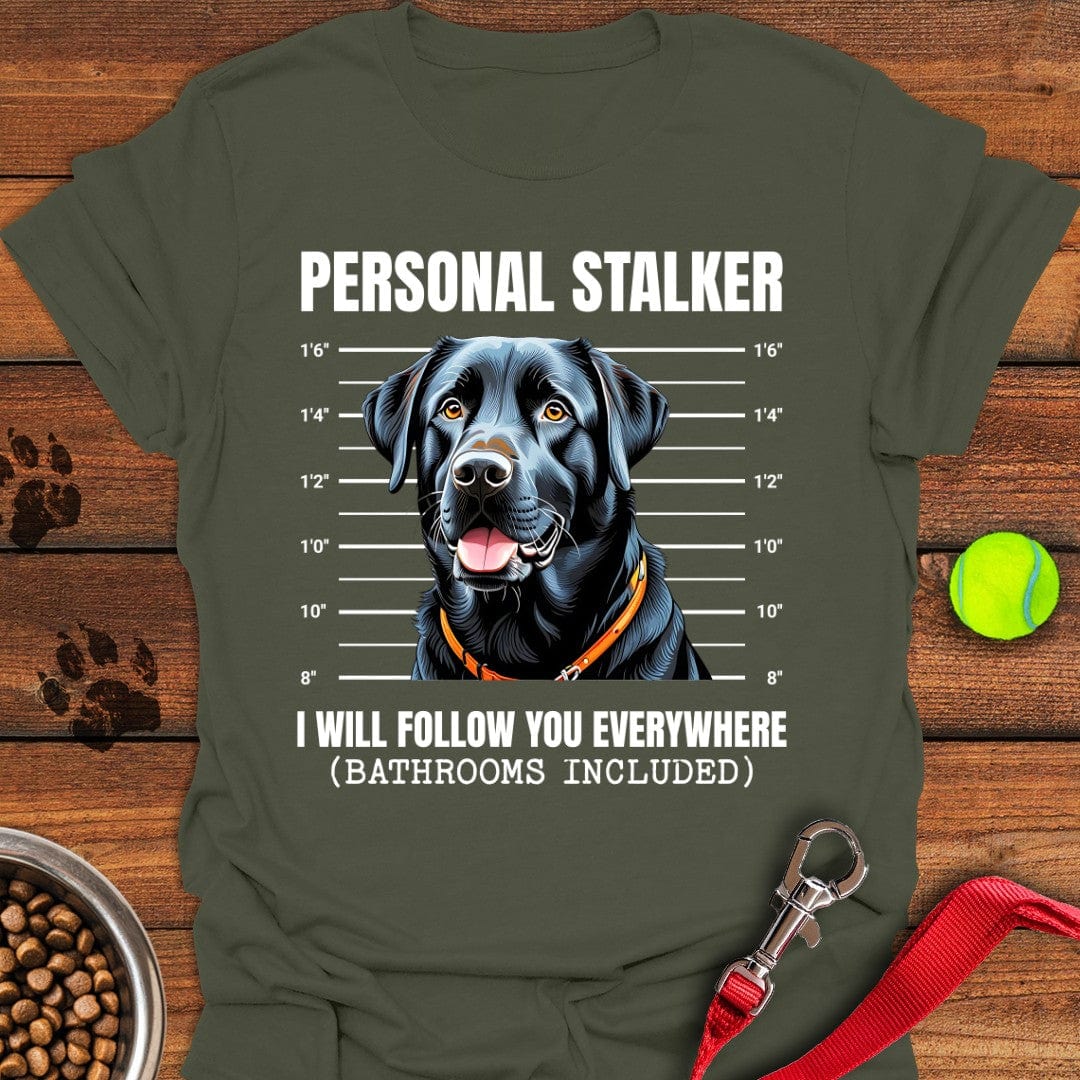 Funny Black Labrador Mugshot T-Shirt Military Green