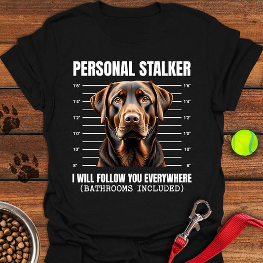 Funny Chocolate Labrador Mugshot T-Shirt Black