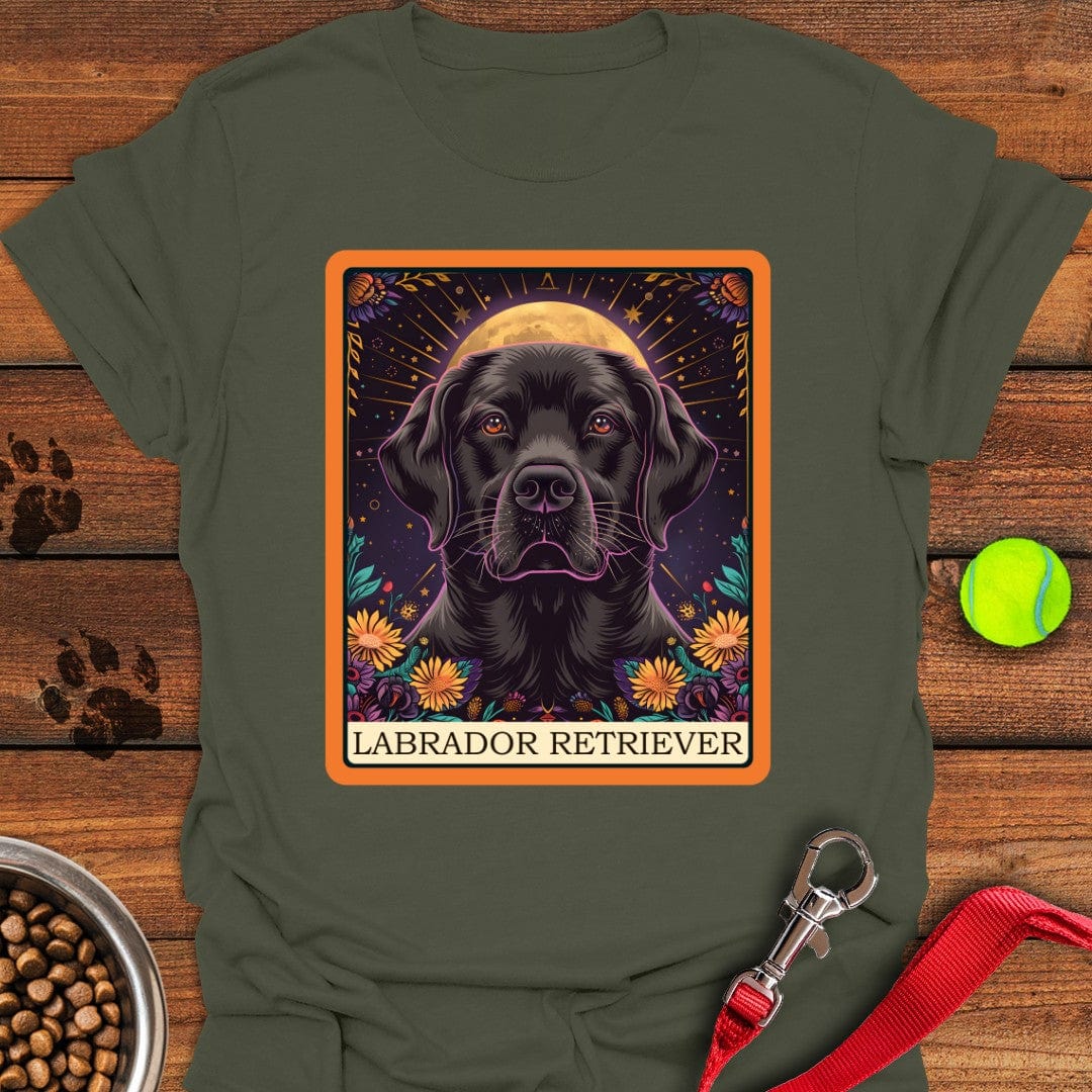 Labrador Tarot Card T-Shirt Military Green