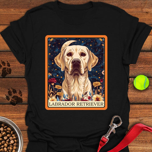 Yellow Labrador Tarot Card T-Shirt Black